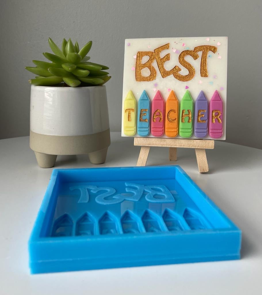 Best Teacher Pencil Mini Slab