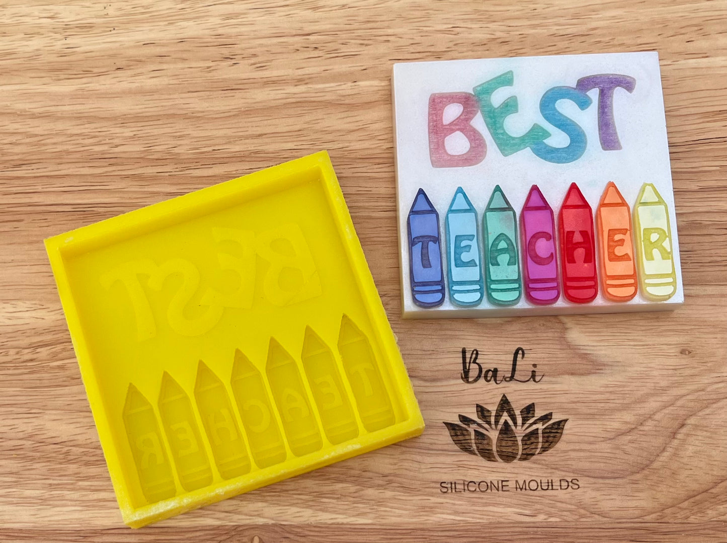 Best Teacher Pencil Mini Slab