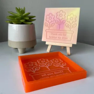 Thank You For Helping Me Grow Flower Pot Mini Slab