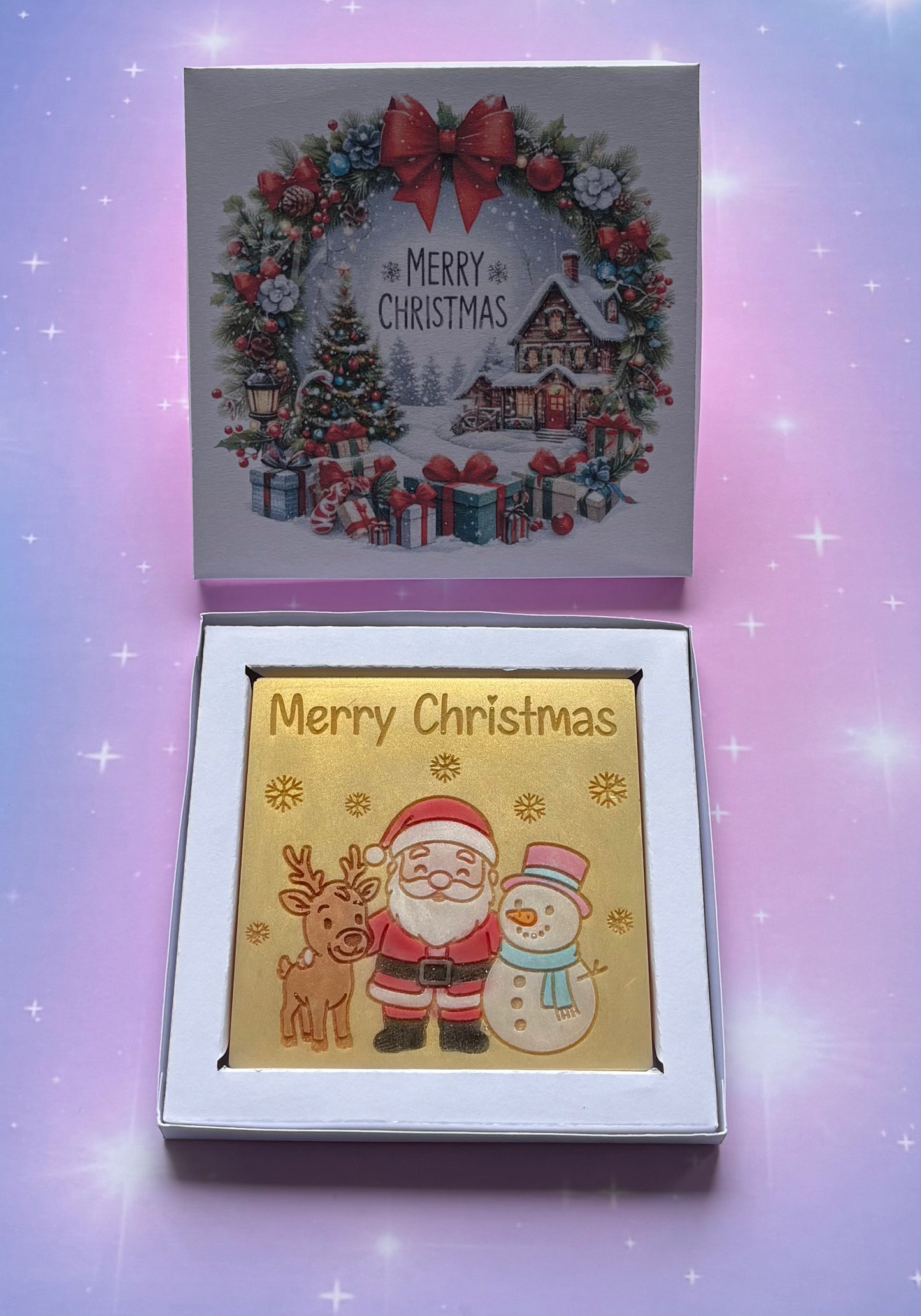 Merry Christmas Wreath Mini Slab Box