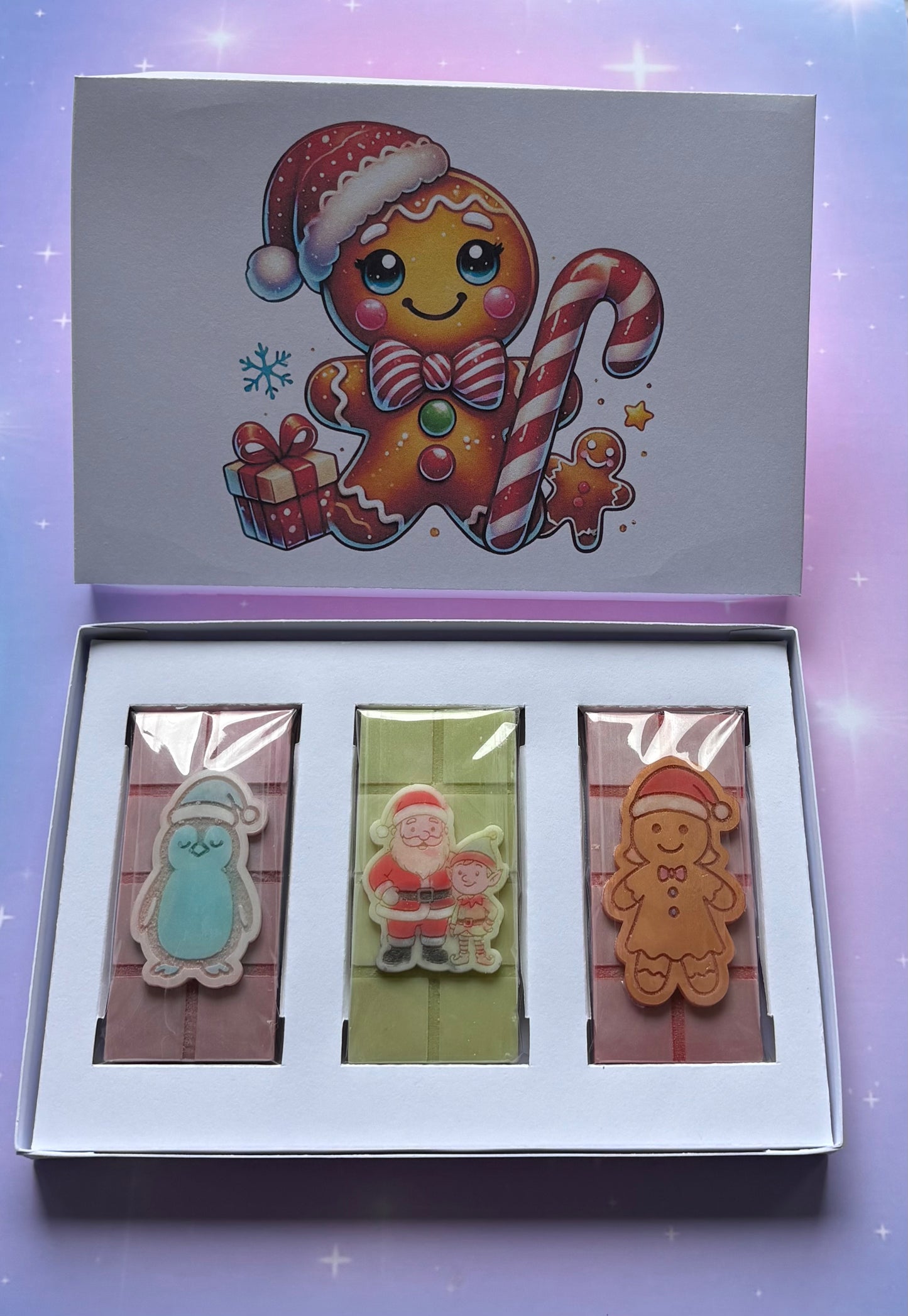 Christmas Gingerbread Man Trio Mini Bar Box