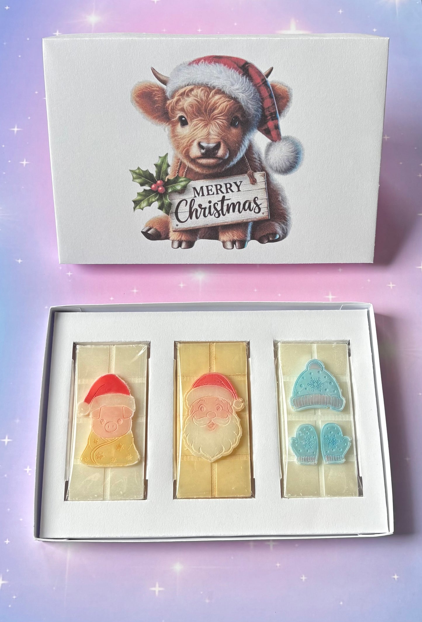 Christmas Highland Coo Mini Bar Trio Box