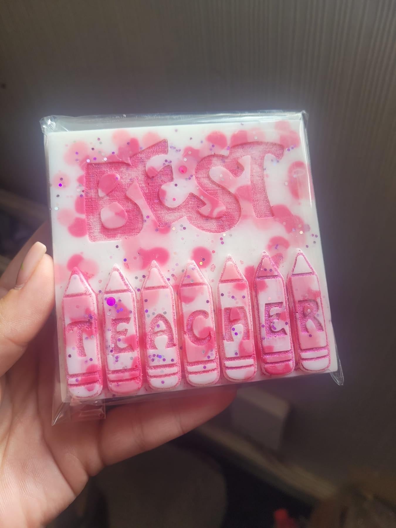 Best Teacher Pencil Mini Slab