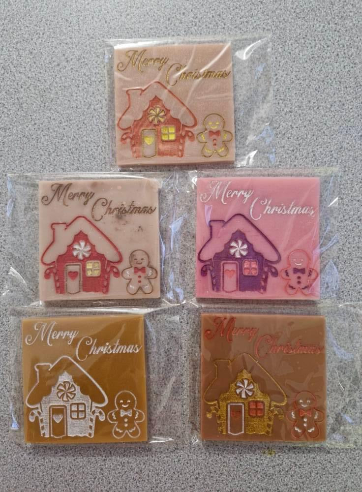 Merry Christmas Gingerbread Man House Mini Slab
