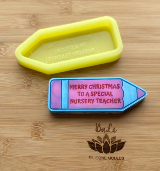 Merry Christmas To A Special Nursery Teacher Pencil