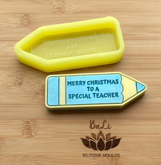 Merry Christmas To A Special Teacher Pencil