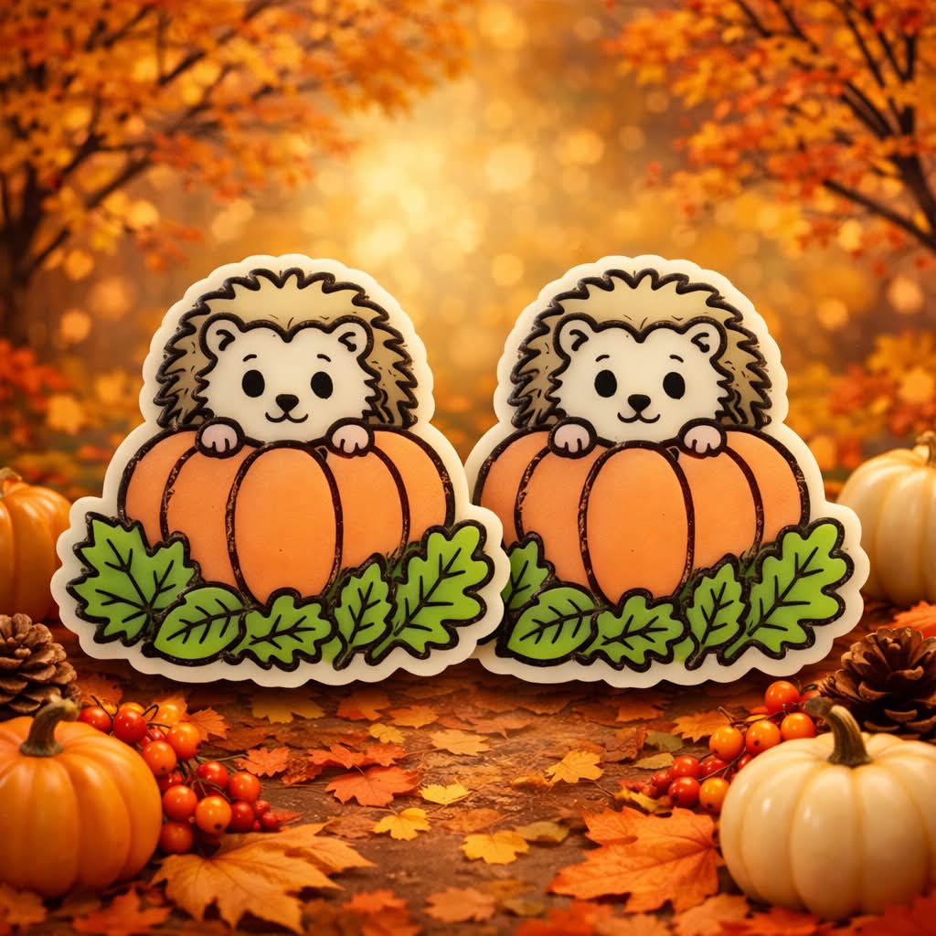 Hedgehog Pumpkin Duo