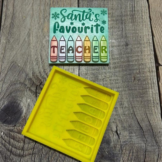 Santa's Favourite Teacher Pencil Mini Slab