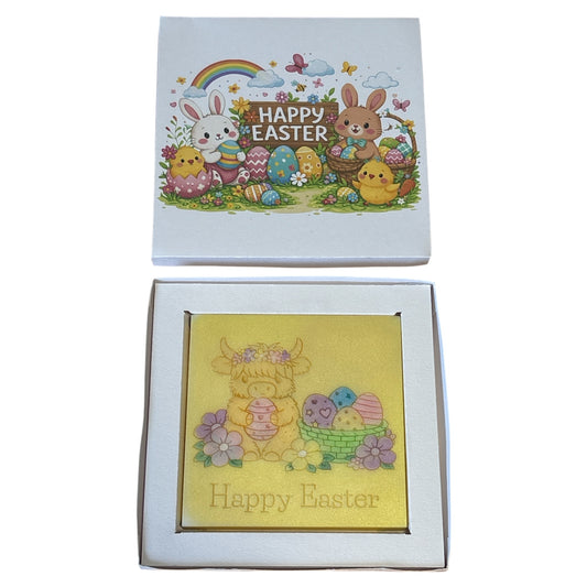 Happy Easter Bunny & Chick Scene Mini Slab Box