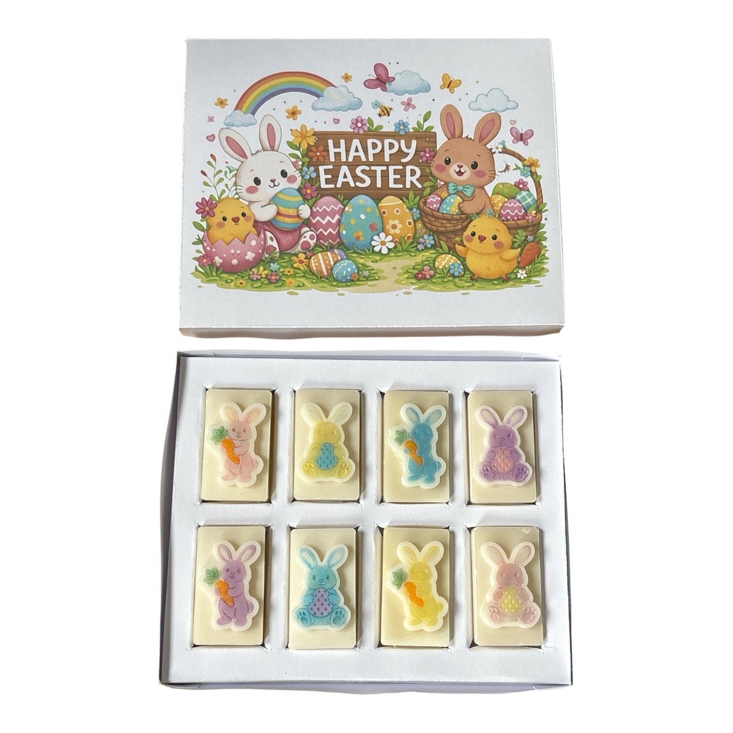 Happy Easter Bunny & Chick Scene Block Box