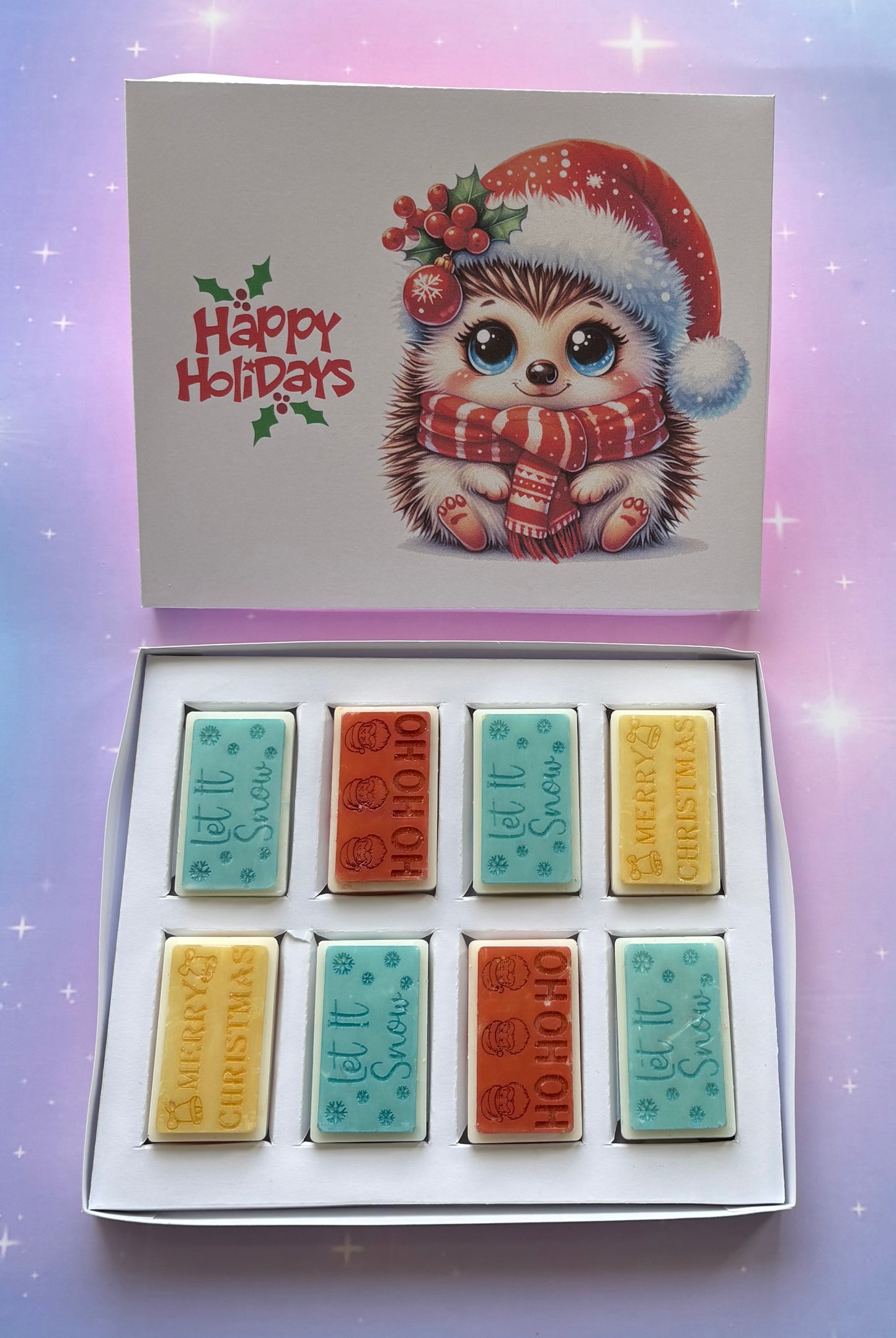 Happy Holidays Hedgehog Block Box