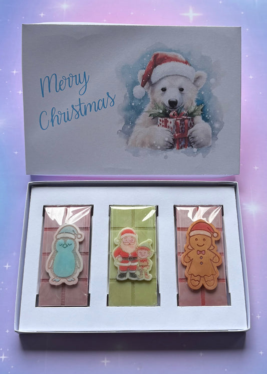 Merry Christmas Polar Bear Trio Mini Bar Box