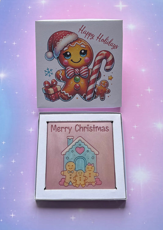 Happy Holidays Gingerbread Man Mini Slab Box