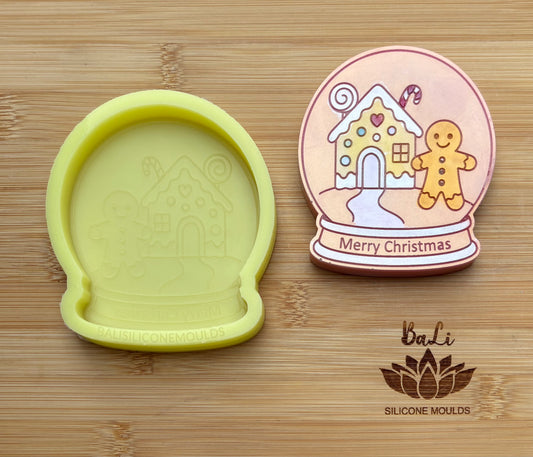 Merry Christmas Gingerbread House Snowglobe