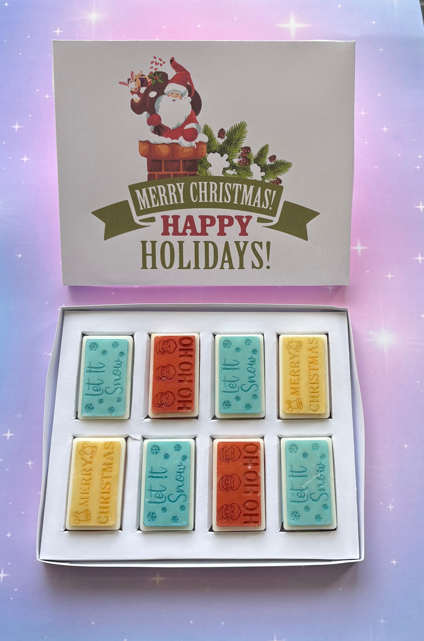 Merry Christmas Happy Holidays Block Box