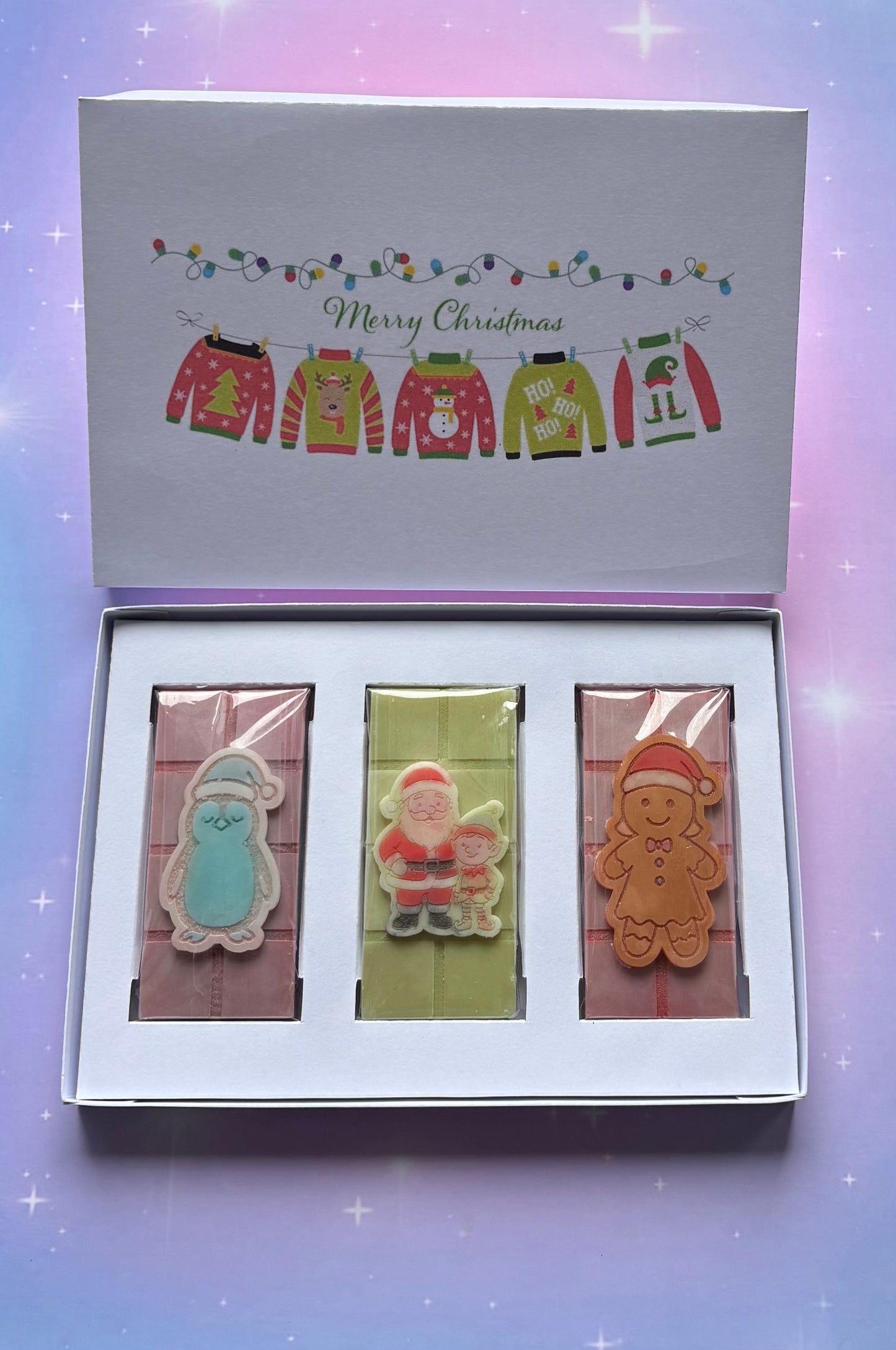 Merry Christmas Jumpers Trio Mini Bar Box