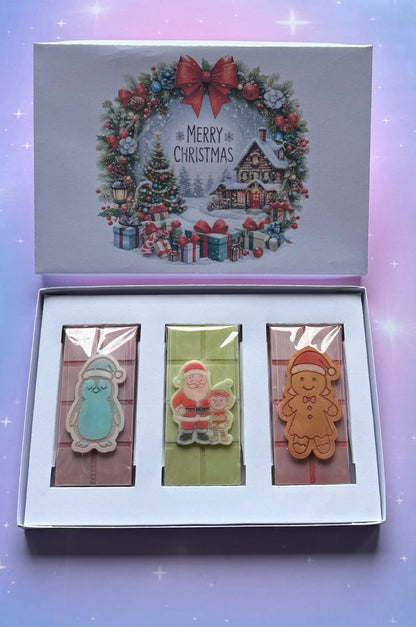 Merry Christmas Wreath Trio Mini Bar Box