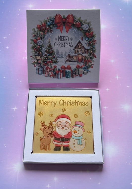 Merry Christmas Wreath Mini Slab Box