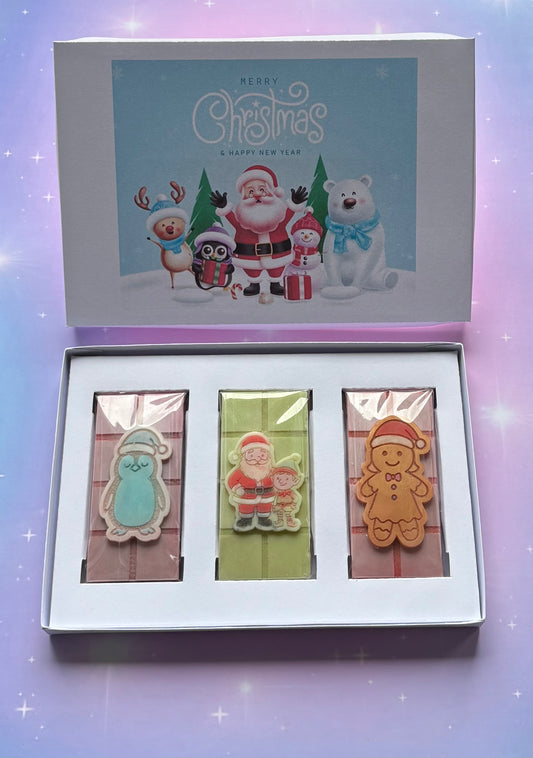 Merry Christmas Santa & Friends Trio Mini Bar Box