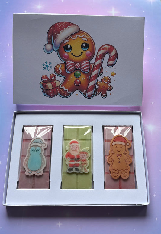 Christmas Gingerbread Man Trio Mini Bar Box