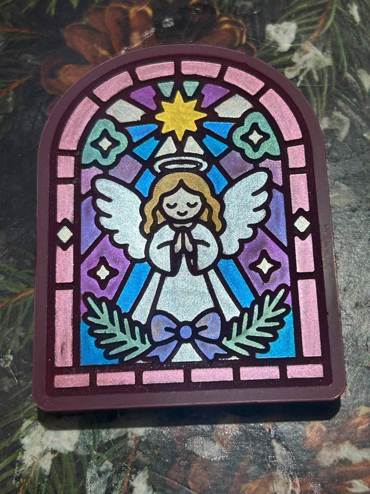 OOPS Christmas Angel Window Stained Glass