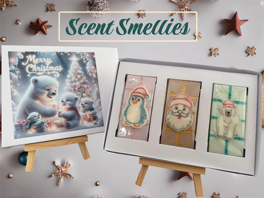 Christmas polar Bear Family Trio Mini Bar Box