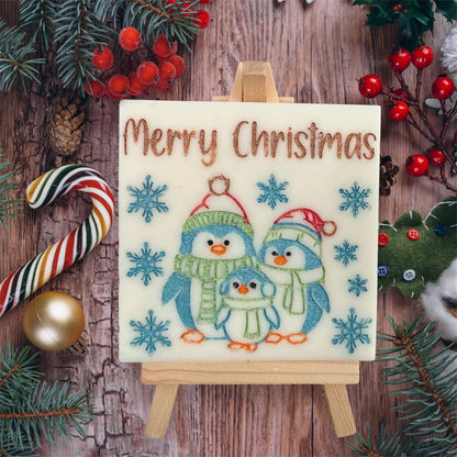 Merry Christmas Penguins Mini Slab