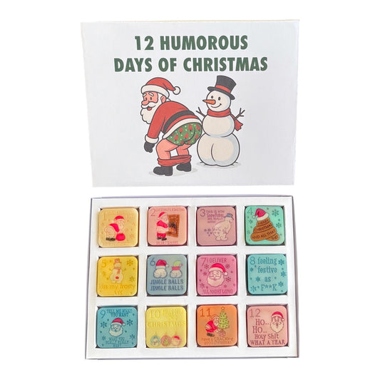 12 Humorous Days Of Christmas Santa Flashy Pants Advent Box