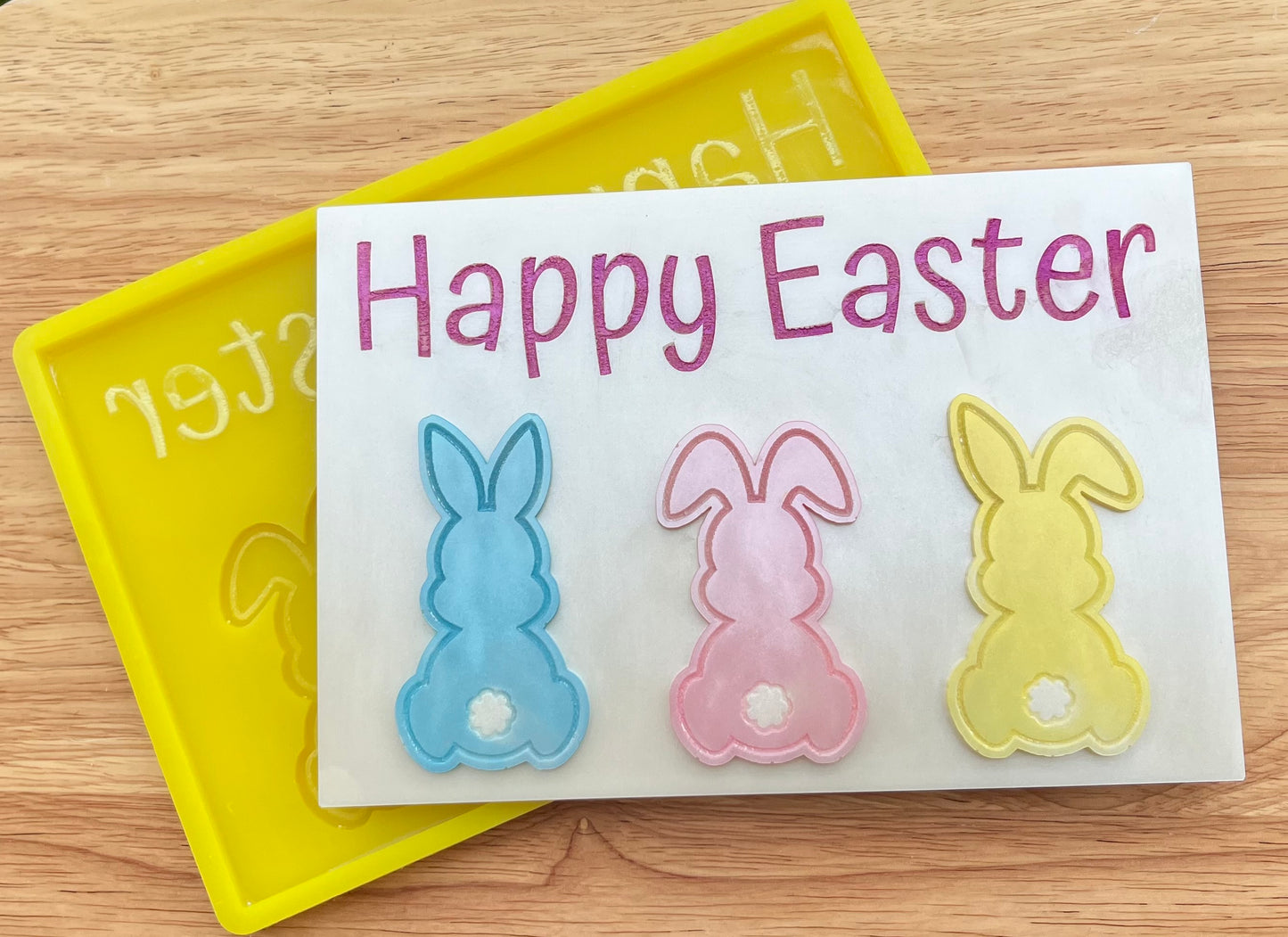 Happy Easter Bunny Trio Slab