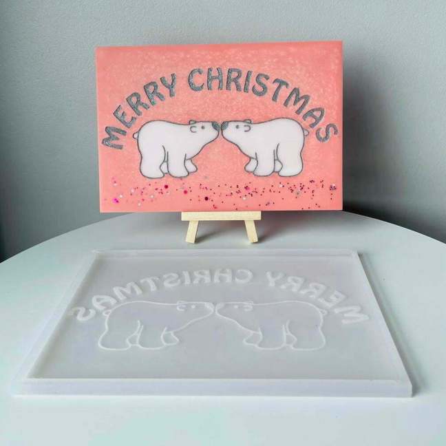 Merry Christmas Polar Bears Slab